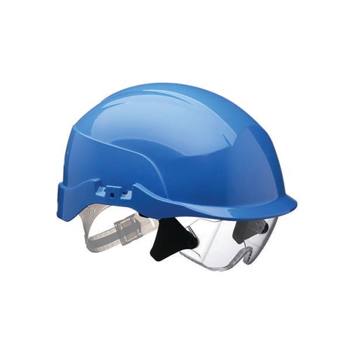 Centurion Spectrum Safety Helmet with Integrated Eye Protection Blue