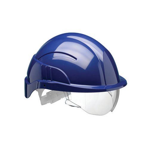 Centurion Vision Plus Safety Helmet with Integrated Visor Blue CTN50647 Buy online at Office 5Star or contact us Tel 01594 810081 for assistance