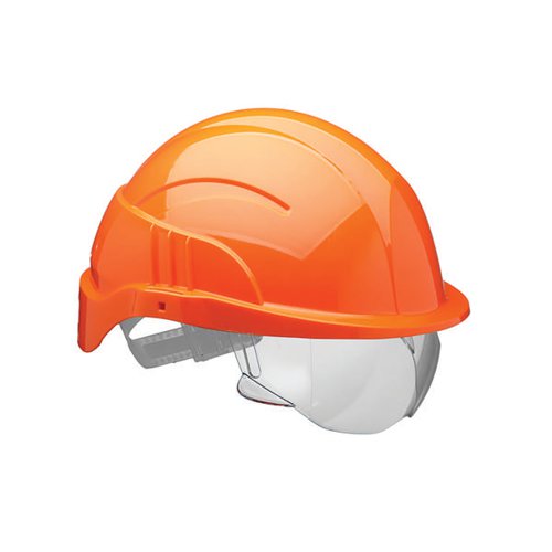 Centurion Vision Plus Safety Helmet with Integrated Visor Orange CTN54571 Buy online at Office 5Star or contact us Tel 01594 810081 for assistance