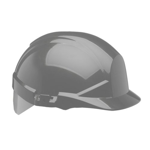 CTN75763 | Centurion Reflex Grey Slip Ratchet Helmet with Silver Flash. A general purpose HDPE safety helmet with a unique rear flash in silver. 6 point Nylon textile cradle with a brushed Nylon sweatband. Includes ventilation as standard. Meets Standard EN 397 EN50365.