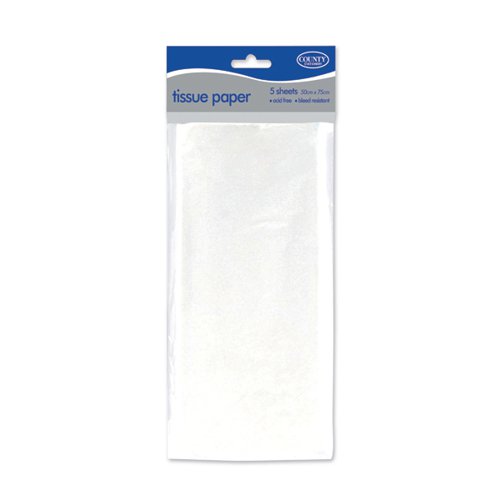 Tissue White Paper Sheets x5 500x750mm (Pack of 36) CTY08050