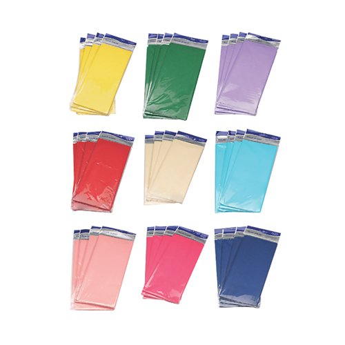 9 X Tissue Paper Assorted Colours C6 Pack 36