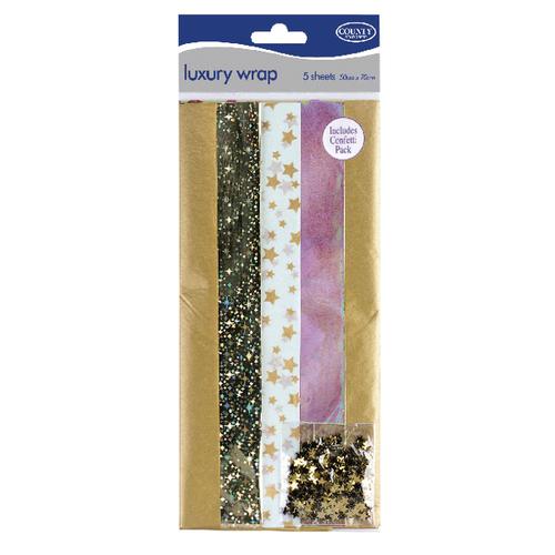 County Stationery Gold Luxury Wrap (Pack of 60) C198