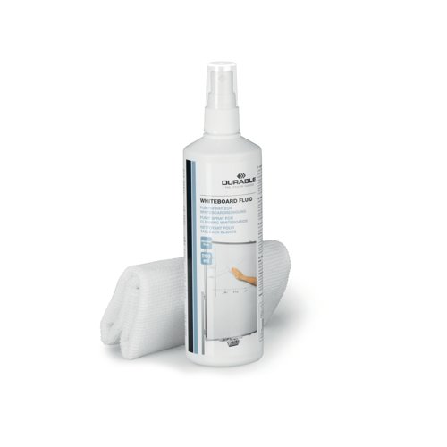 DB07026 Durable Whiteboard Cleaning Kit with 250ml Pump Spray and Microfibre Cloth 583300