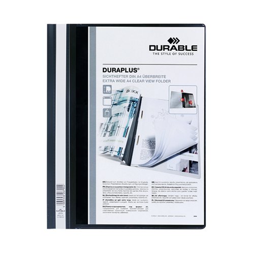 Durable DURAPLUS Presentation File A4 Wide Black (Pack of 25) 257901