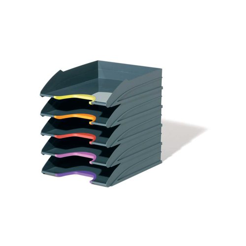 Durable VARICOLOR ECO Letter Tray Set Assorted (Pack of 5) 770557 - Durable (UK) Ltd - DB70195 - McArdle Computer and Office Supplies