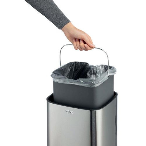 Durable Sensor Waste Bin No Touch Square 12 Litre 342123 - Durable (UK) Ltd - DB72833 - McArdle Computer and Office Supplies