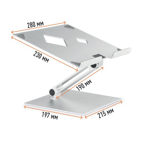 DB73214 Durable Universal Adjustable Laptop Stand Rise Silver 505023