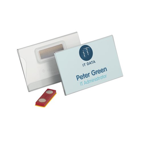 Durable Name Badge w/Magnet Place and Hold 54x90mm (Pack of 25) 824419 DB73219