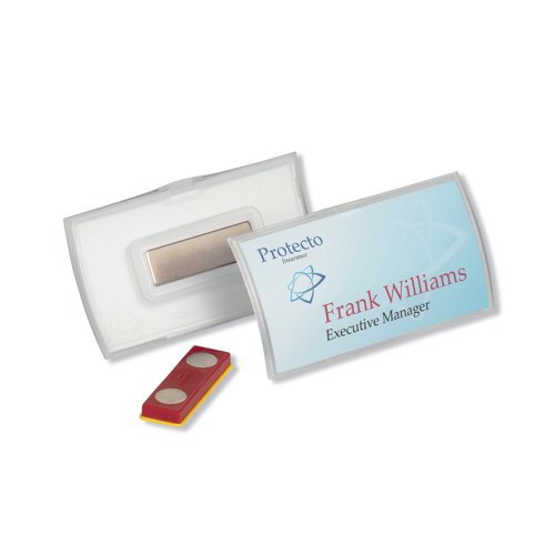 Durable Name Badge CLICK FOLD w/Magnet Place/Hold 40x75 (Pack of 10) 825919 Visitors Badge DB73220