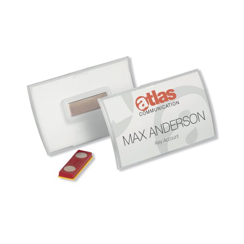 Durable Name Badge CLICK FOLD w/Magnet Place/Hold 54x90 (Pack of 10) 826019 - DB73221