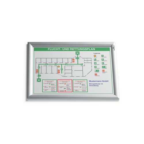 With a display area of A3, this Durable wall mounted frame is ideal for the display of posters, signs and information. Featuring mitred corners, the frame is made from lightweight aluminium and can be mounted either horizontally or vertically. Content change is simple, with the easy frame opening and the polystyrene back panel keeps the contents secure. Complete with fixings, this pack contains one silver coloured frame.