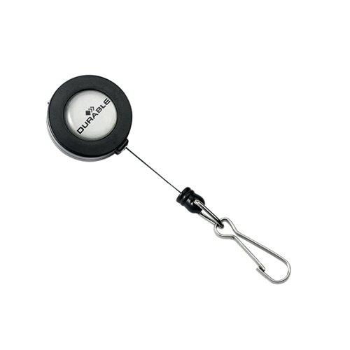 Durable Badge Reel with Spring Snap Fastener Charcoal (Pack of 10) 8221/58