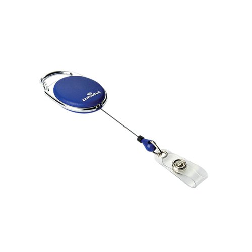 Durable Oval Badge Reel with Integrated Metal Clip Blue (Pack of 10) 8324/07