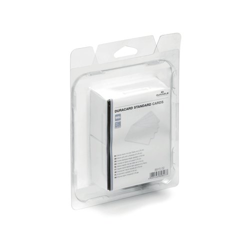 DB80827 Durable Duracard Standard Blank Cards 0.76mm White (Pack of 100) 891502