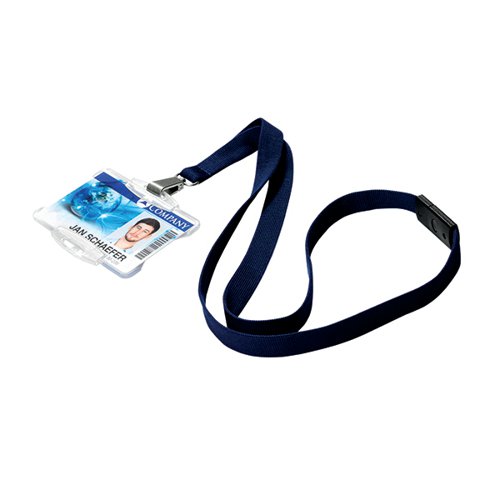 Durable Textile Lanyard with Snap Hook 15mm Midnight Blue (Pack of 10) 812728