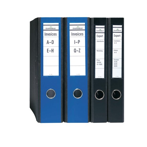 Durable Ordofix Self-Adhesive File Spine Label 60mm Blue (Pack of 10) 8090/06 | DB8090BU | Durable (UK) Ltd