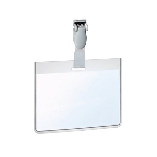 Durable Visitor Badge with Plastic Clip 60x90mm Clear (Pack of 25) 8143/19