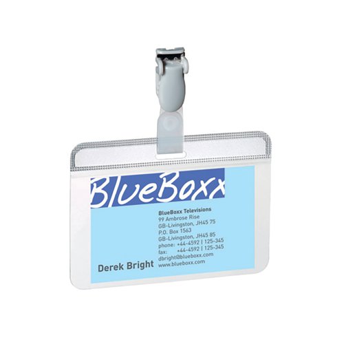 Durable Self Laminating Name Badge with Clip 54x90mm Clear (Pack of 25) 8149/19 DB814919 Buy online at Office 5Star or contact us Tel 01594 810081 for assistance