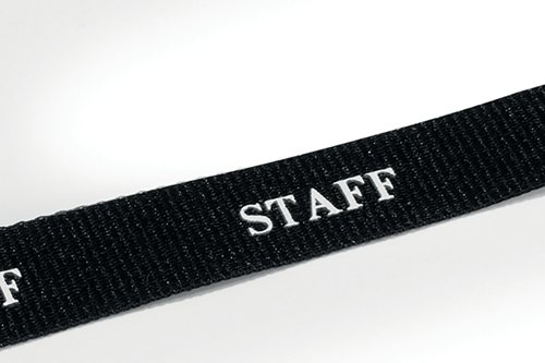 Durable Textile Staff Lanyard 20mm Black (Pack of 10) 823901