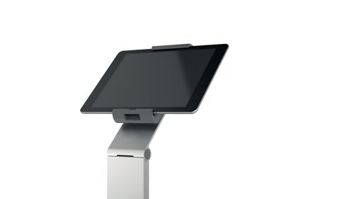 This modern and stylish tablet holder in Silver securely holds tablets from 7 to 13 inches and includes an anti-theft system to prevent unauthorised removal of the tablet. The clamp holds the tablet in place and rotates 360 degrees for use in both portrait and landscape format. Featuring a tilt angle range of 0 to 88 degrees for complete flexibility, it is ideal for use in hotels, exhibitions, trade fairs, restaurants, offices and more. Dimensions: (WxDxH): 270x270x1215mm, the wall stand is made from sheet steel and aluminium for stability.