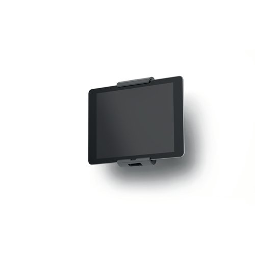 This modern and stylish wall mounted tablet holder in Silver securely holds tablets from 7 to 13 inches and includes an anti-theft system to prevent unauthorised removal of the tablet. The clamp holds the tablet in place and rotates 360 degrees for use in both portrait and landscape format. Perfect for use in hotels, exhibitions, trade fairs, restaurants, offices and more. The tablet holder is easy to assemble and securely attaches to walls. Dimensions (WxDxH): 85x180x50mm.