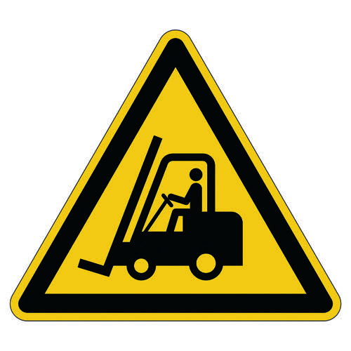 Durable Caution! Forklifts Safety Floor Sign 430mm Edge Length 173404 [Pack 5]
