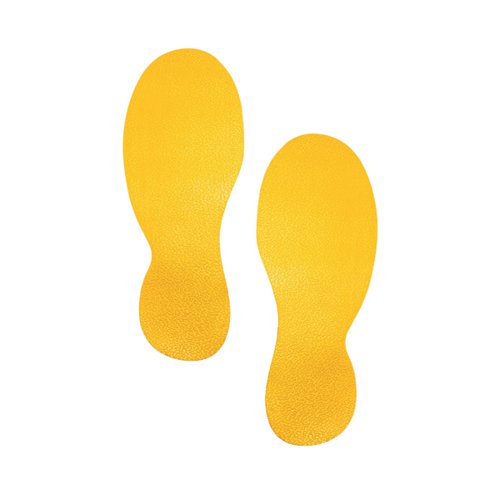 Durable Floor Marking Shape Foot Yellow 5 pairs 172704