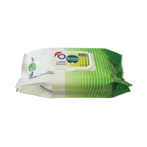 Detox Anti Bacterial Hand and Surface Wet Wipes Pine (Pack of 120)