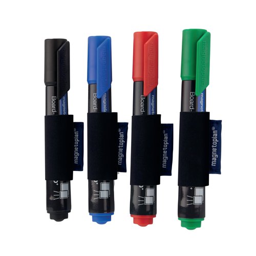 Magnetoplan magnetoSleeves Marker Pen Loop Holder 50x110x250mm Black (Pack of 4) 12284 Drywipe Board Accessories DF06275