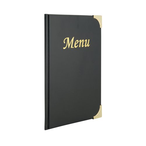 Securit Basic Range Menu Book Cover with 4 Fixed Double-sided A5 Inserts Black MC-BRA5-BL - Deflecto - DF24899 - McArdle Computer and Office Supplies