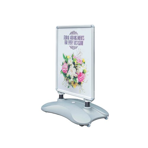 Deflecto A1 Water Based Pavement Display Board with Snap Frame Silver PPA100S