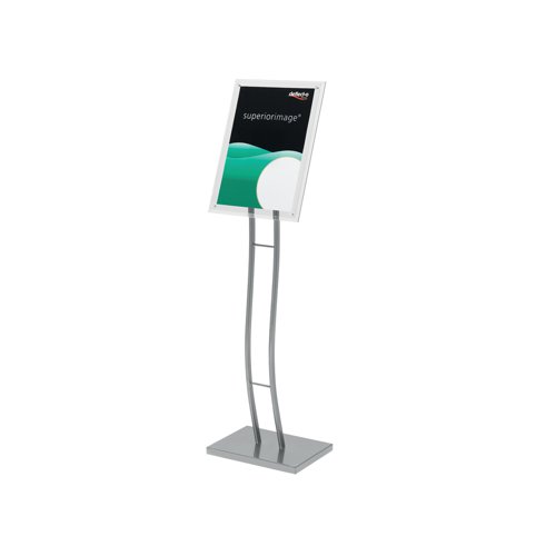 Simply slip your sign into the Deflecto Curve Floor Standing Sign/Information Holder and it displays it clearly. The stylish sign holder can be used in landscape or portrait format. It can be used for signposting meetings and conferences, used at hotels, or placed at trade fairs.