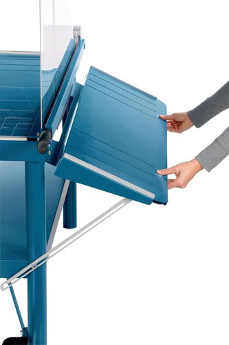 This Dahle Rotary Trimmer offers high quality trimming and cutting whether in the office, at home or school. Combining precision with maximum safety, ease of use and options for tailoring products to suit any specific application. This A1 trimmer has a cutting length of 1100mm and a capacity of up to 35 sheets. Featuring a sturdy metal table rounded corners and folding front with guide channels for a larger working surface.