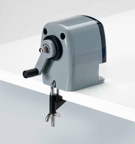 DH22552 | The Dahle 133 Personal Pencil Sharpener is designed to create smooth, precise points. Featuring an automatic cutting system that prevents over-sharpening, a point adjuster for a sharp or blunt tip, and a steel cutting cylinder with 12 ground edges for even lead exposure. This German engineered sharpener is ideal for personal use and includes a mounting clamp.