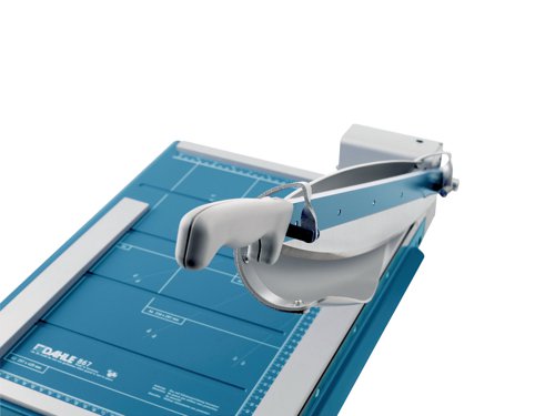 This Dahle Rotary Trimmer offers high quality trimming and cutting whether in the office, at home or school. Combining precision with maximum safety, ease of use and options for tailoring products to suit any specific application. This A3 trimmer has a cutting length of 460mm and a capacity of up to 35 sheets. Featuring a sturdy metal table with rounded edges and non-slip rubber feet for firm standing.