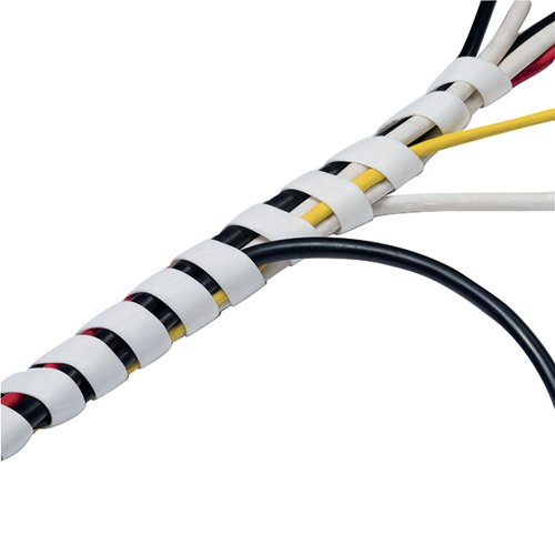 D-Line Cable Tidy Spiral Wrap 2.5m White (Expands from 14mm to 40mm) CTW2.5W DL64558 Buy online at Office 5Star or contact us Tel 01594 810081 for assistance