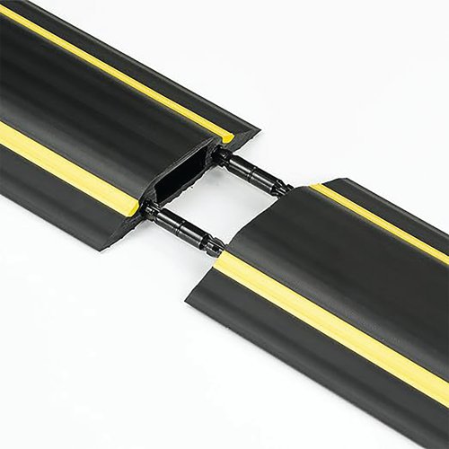 D-Line Black /Yellow Medium Hazard Duty Floor Cable Cover 9m FC83H/9M Cable Tidy DL64653