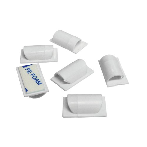 D-Line Cable Clips Self-Adhesive White (Pack of 20) CTC1P20PK | DL64784 | D-Line