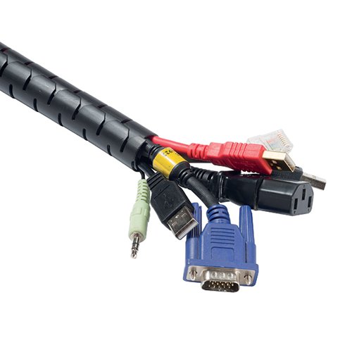 D-Line Cable Tidy Zipper 2.5m Length 25mm Black CZ252.5B Cable Tidy DL64836