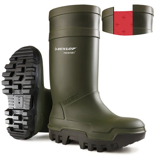 Dunlop Purofort Thermo+ Full Safety Wellington Boots 1 Pair Green 06