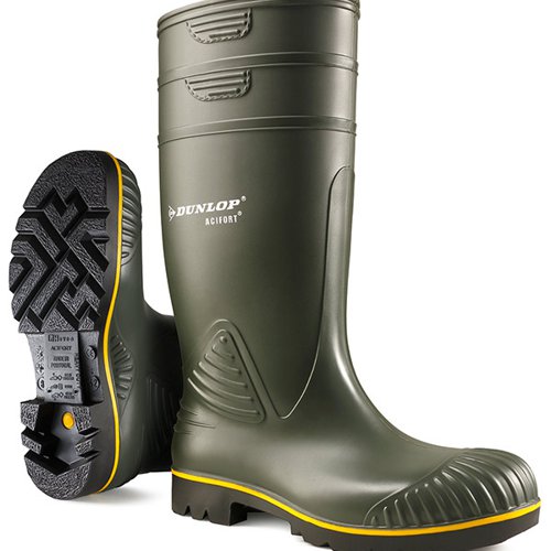 Dunlop Acifort Heavy Duty Waterproof Safety Waterproof Boots 1 Pair Green 13