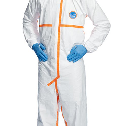 The Tyvek 800J hooded Coverall is robust yet lightweight in design. Featuring a self-adhesive flap to the zipped closure and chin flap, the Tyvek 800j has an elasticated face, wrist and ankles for protection. The thumb loops prevent sleeves from riding up and the stitched and over taped seams ensure that this Coverall is effective against low concentrated water based inorganic chemicals and hazardous particulates. With oil repellence, the Coverall is suitable for industrial cleaning, petrochemical, sewers and maintenance and many other applications; conforming to: CAT III, Type 3B, 4B, 5B, 6B. EN 1073-2, EN 1149-5 and EN14126.