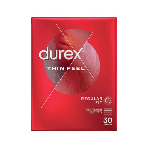 DRX05298 | Durex Thin Feel condoms offer enhanced sensitivity, increasing the feeling of closeness to your partner without sacrificing safety. Help make sex feel better by increasing sensitivity. Remember no method of contraception works 100 Percent against pregnancy, HIV or sexually transmitted infections. It's good to be in the know, so read the info inside, especially if you are using condoms for anal or oral sex. Supplied in a pack of 30.