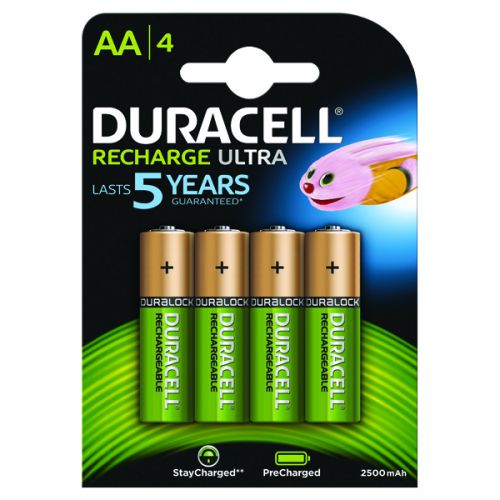 Duracell Rechargeable Batteries AA 1.2V 1950mAh [Pack 4] 8141237