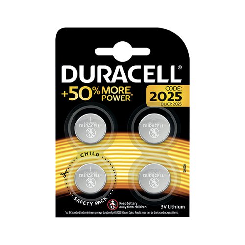 Duracell 2025 Lithium Coin Battery (Pack of 4) ECR2035 | DU11934 | Duracell