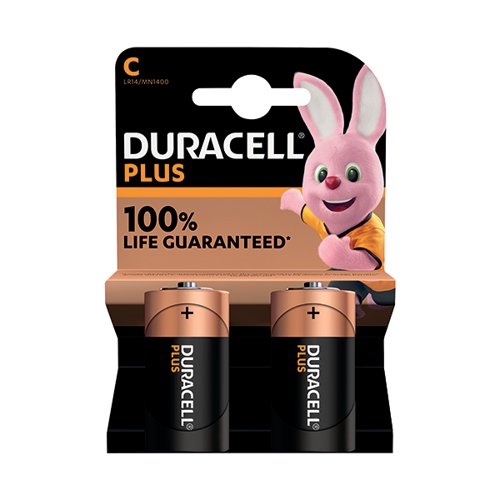 Miniature skjule Objector Duracell Plus C Battery Alkaline 100% Life (Pack of 2) 5009810
