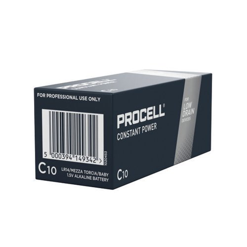Duracell Procell Constant C Battery (Pack of 10) 5000394149342