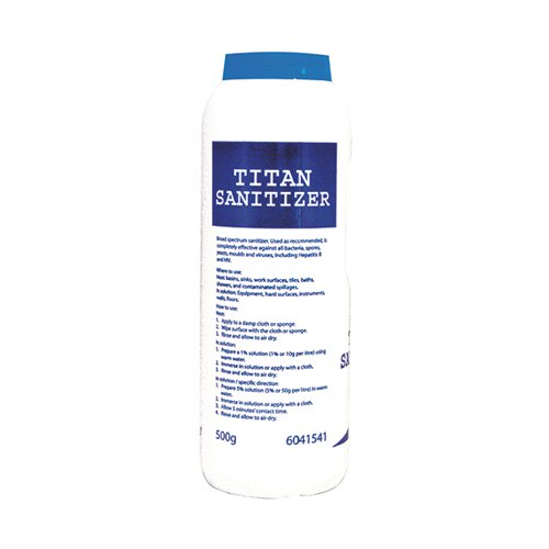 Titan Sanitiser Detergent Powder 500g 100884197 DV41541 Buy online at Office 5Star or contact us Tel 01594 810081 for assistance