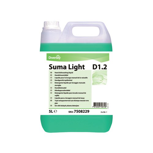 Diversey Suma Light D1.2 Dishwashing Liquid 5 Litre (Pack of 2) 7508229